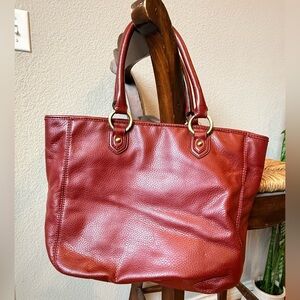 LOFT Rich Red Leather Shoulder Bag